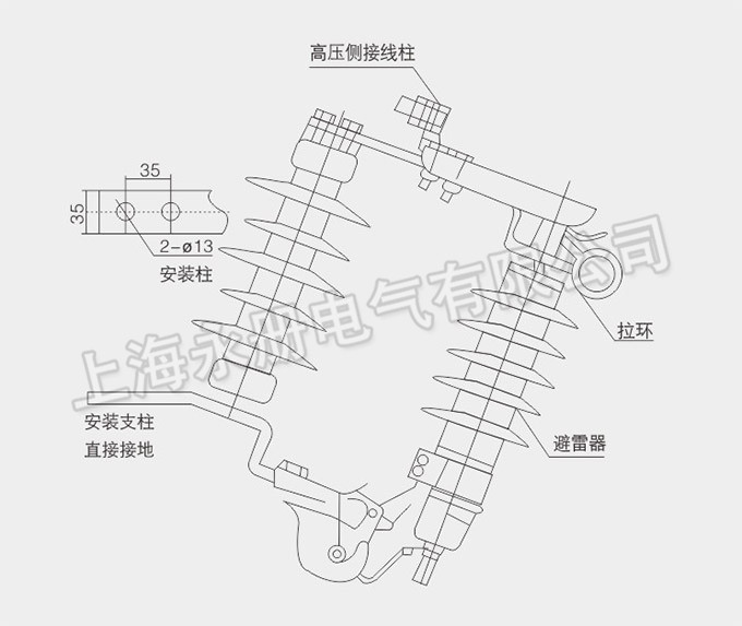 YH5WS避雷器產(chǎn)品結(jié)構(gòu)圖