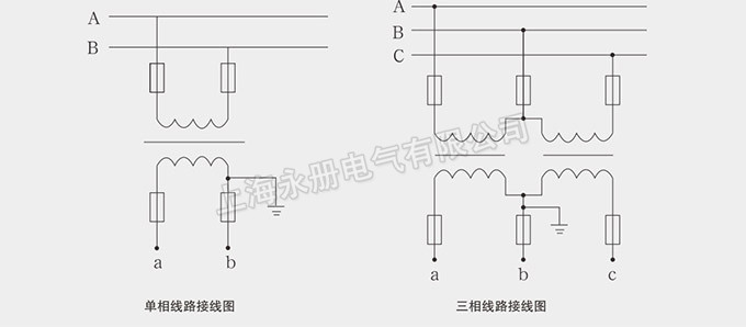 LDZ10-3、6、10電壓互感器的接線圖