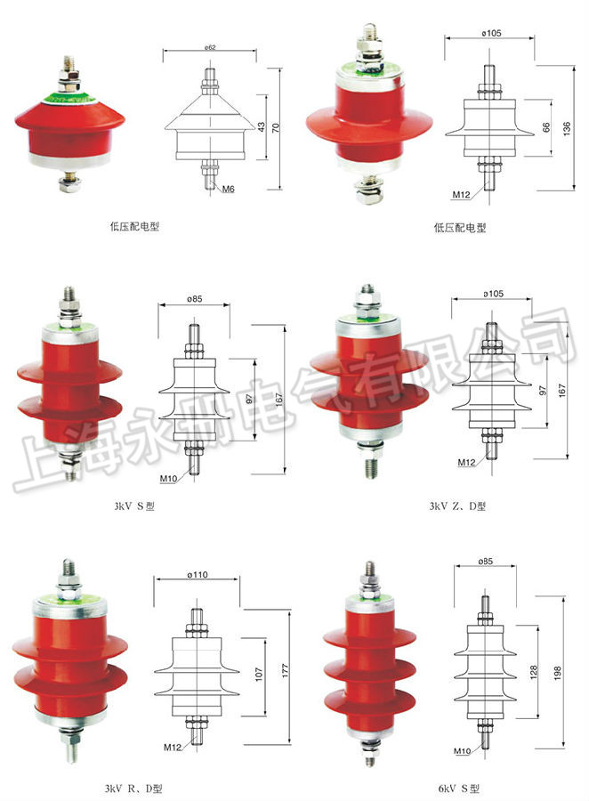 TH系列復(fù)合外套避雷器的外形尺寸